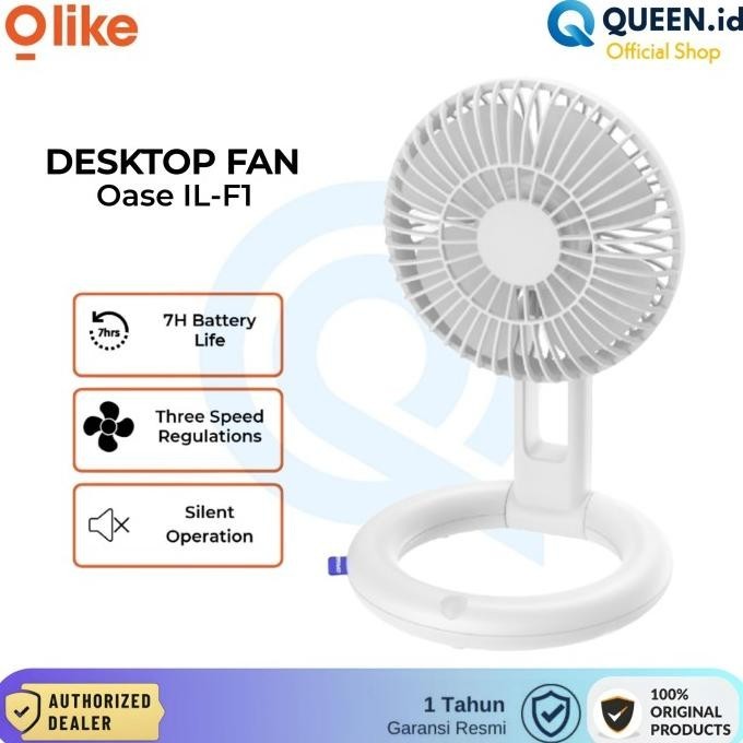 Olike Oase IL-F1 Desktop Fan Kipas Angin Mini Portable 3 Speed 1800mAh