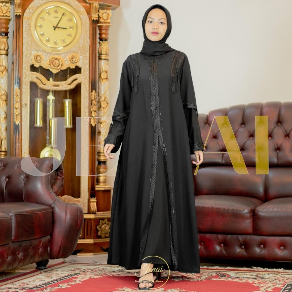 Gamis Abaya Remaja Jenai Hitam Tuey Mewah Dan Elegan Gamis Abaya Remaja