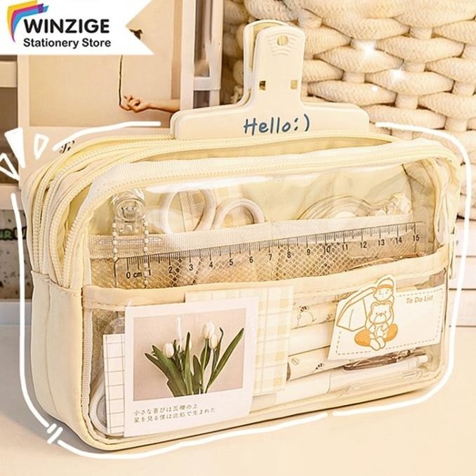 

Winze kotak pensil transparan aesthetic pencil case large tempat