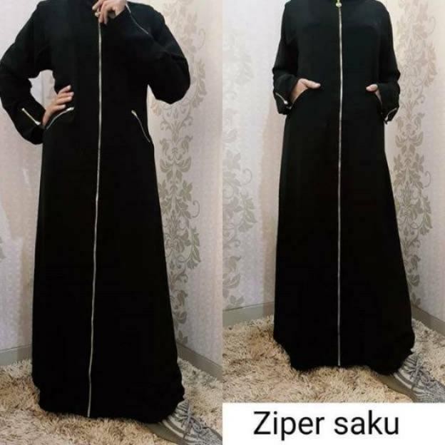 Gamis Abaya Remaja H Tuey Hitam Dress Arab Muslim Busui Zip Saku Hitam Maroon Gamis Abaya Remaja