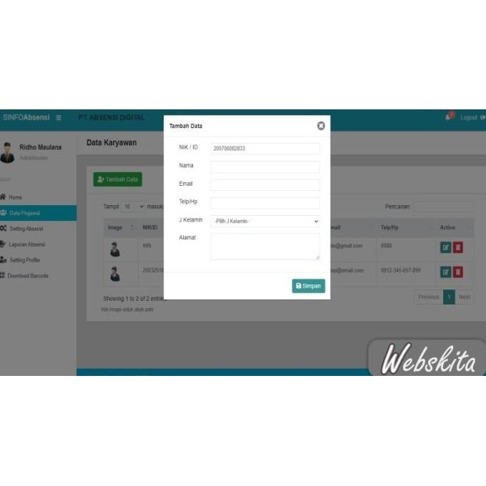 Aplikasi Absen Karyawan Dengan Scan Barcode
