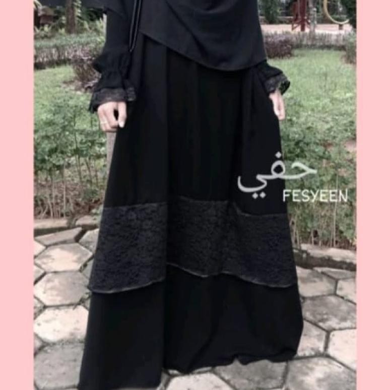 Gamis Abaya Remaja Luna Hitam Basic Ummi Gamis Abaya Remaja