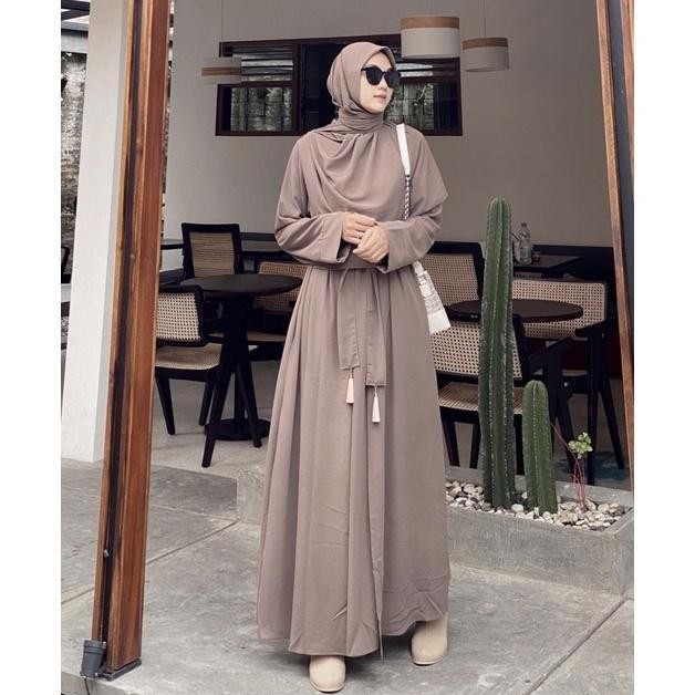 Gamis Abaya Remaja Marwah Hitam Busui Makiyyah. Gamis Abaya Remaja