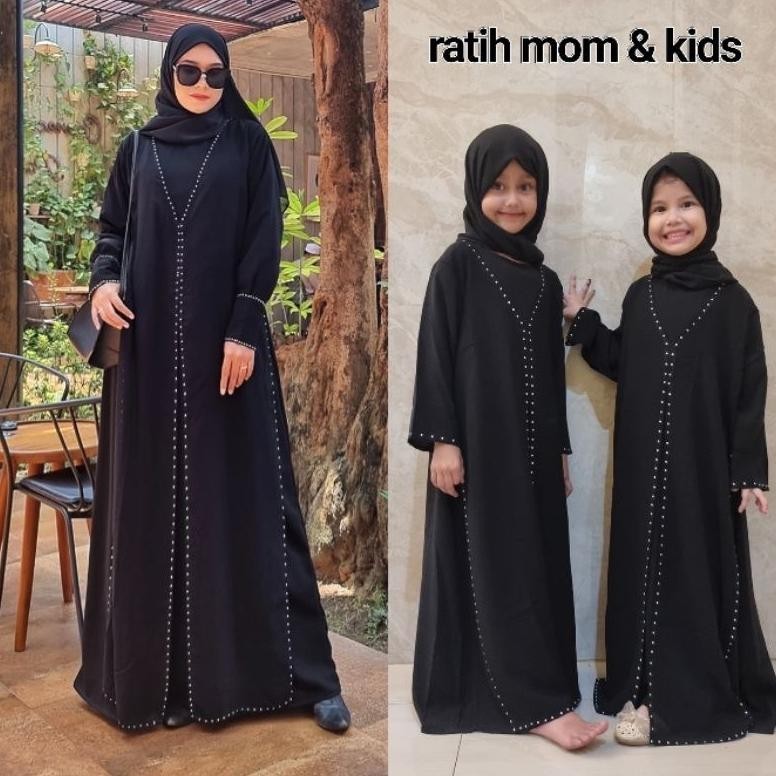 Gamis Abaya Remaja Arab Saudi Hitam Couple Ibu Dan Anak Motif Ratih Gamis Abaya Remaja