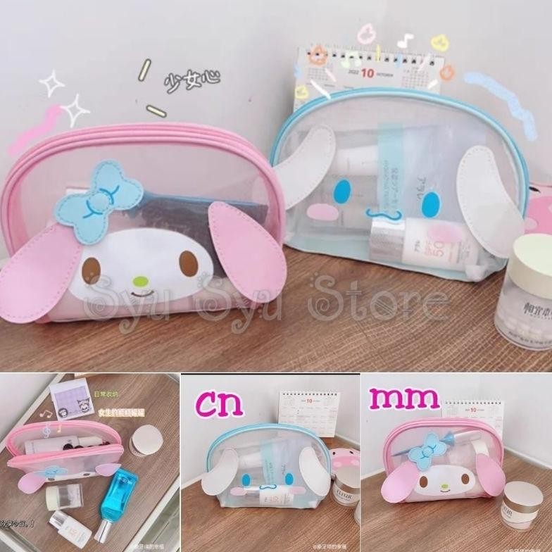 

Pouch Tempat Pensil Kosmetik Serbaguna Oval Jaring My Melody Cinnamoroll