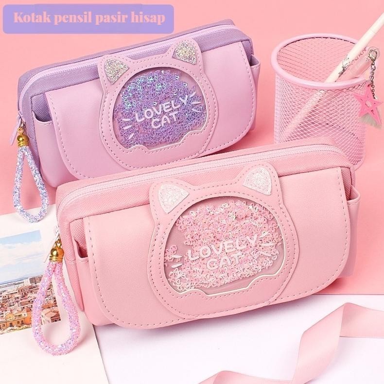 

Multifunction Pencil Case Cute Organizer Tempat Pensil Cartoon QuickSand Animal Kotak Tempat Pensil Cute Organizer