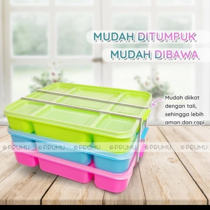 Ompreng Bekal Clio Bento Lunch Box Sekat 6 Kotak Makan Nasi Sayur Lauk