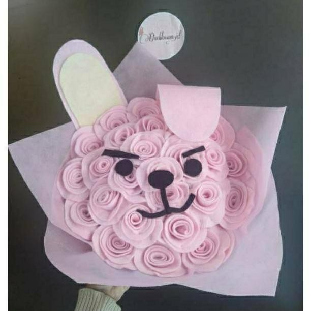 BUCKET KARAKTER / BUKET BT21 / BUCKET BTS / BOUQUET BUNGA / BUNGA FLANEL HADIAH WISUDA KADO ULTAH