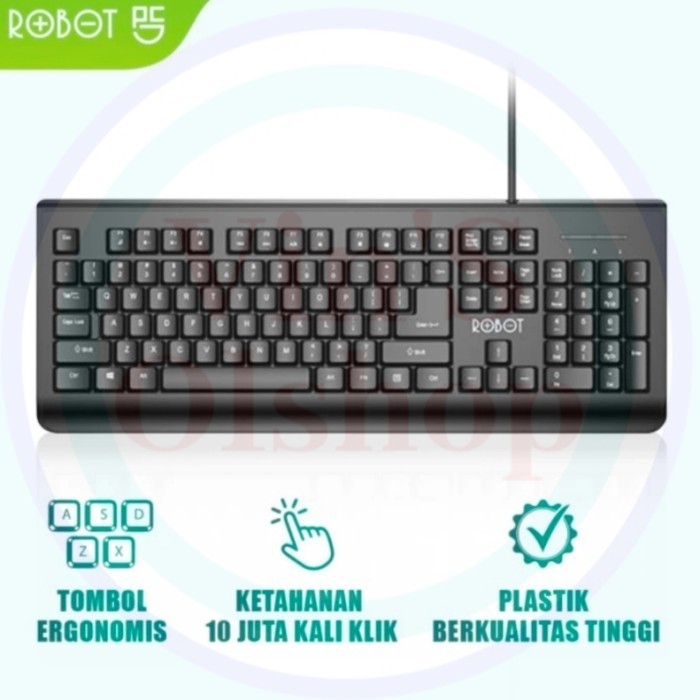 Keyboard Kabel Robot Rk 20 / Office Wired Keyboard Robot Rk20 Original