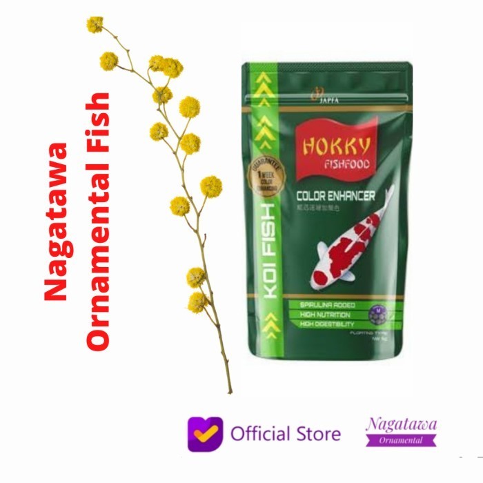 MAKANAN IKAN KOI/KOKI "HOKKY SPRIRULINA" 1KG SIZE L