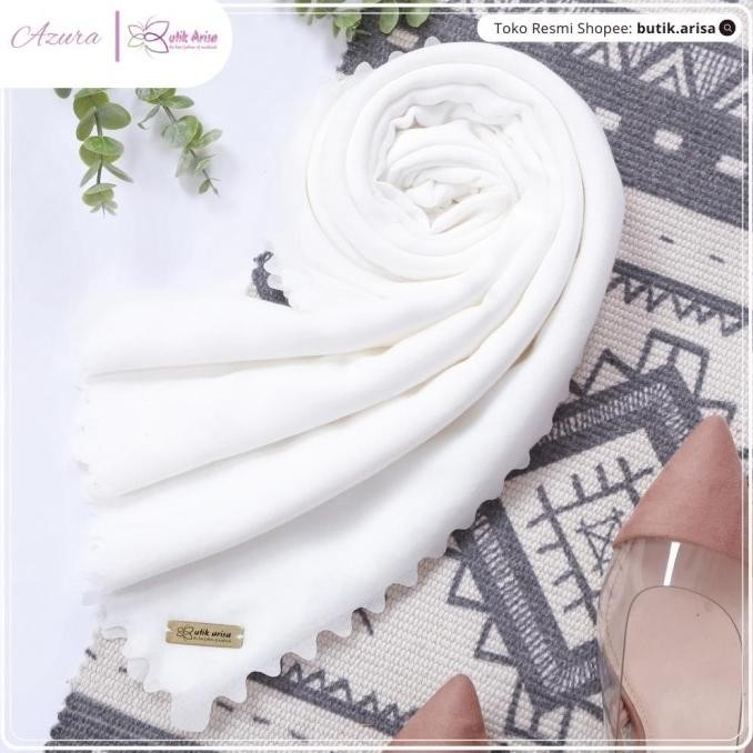 Azura Butik Arisa Hijab Putih Segi Empat Syari Putih Tulang Jilbab Put