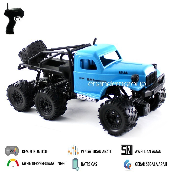 Mainan Mobil Remot Kontrol Rc Offroad Truk Kontainer 6 Roda Sussi