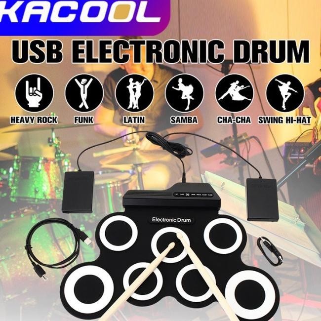 Drum Elektronik Portable Digital Drum 7 Drum Pad Silicone Drum Pad Kit Asmiantopuspasaricollection