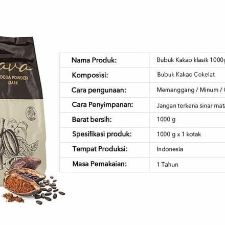 

JAVA DARK Cocoa Powder 1000g Dark Chocolate ASLI (Bukan Repack) K01