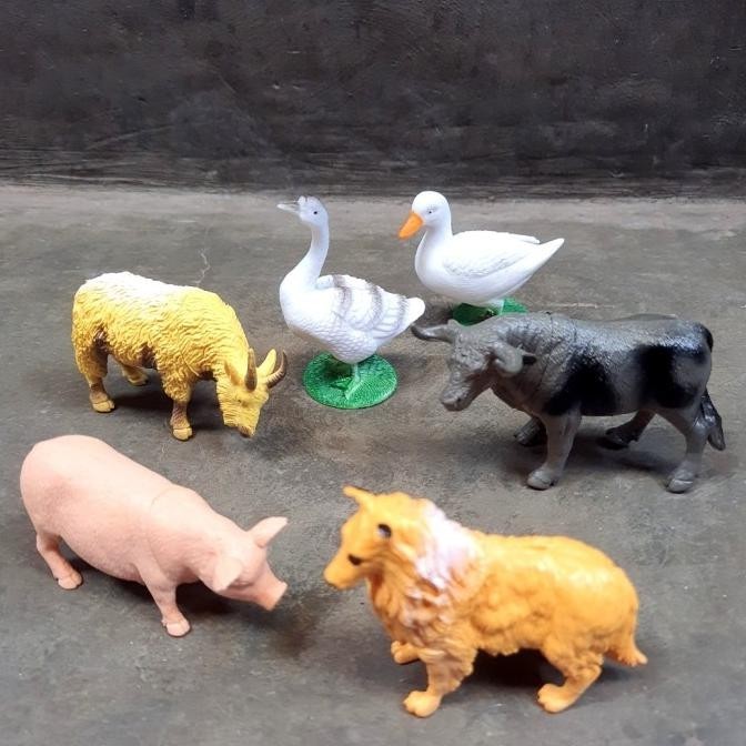 Mainan Miniatur Hewan Ternak / Animal Farm Karet Ajiminfujiatiberkah