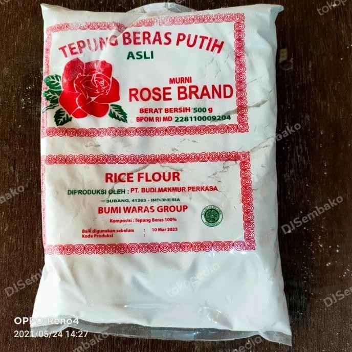 

KHUSUS GOSEND/GRAB Tepung Beras Rose Brand 500 gram 1 dus isi 20 pcs