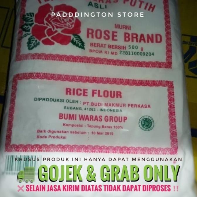 

TEPUNG BERAS PUTIH ROSE BRAND 500 GRAM khusus gojek