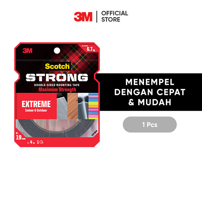

3M SCOTCH DOUBLE SIDED-MOUNTING TAPE, MENAHAN HINGGA 9.7KG, 1 PC