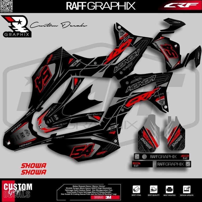 Decal crf hitam  keren /decal crf supermoto /decal honda crf 150l super glossy