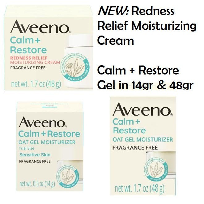 Aveeno Calm Restore Oat Gel Facial Moisturizer Sensitive Skin Cream __Oasis
