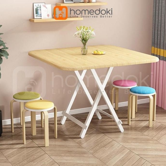 Meja Kayu/ Meja Lipat Portable/ Meja Makan portable/ Meja Lipat Besi