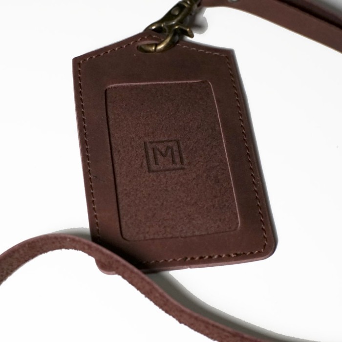 

Gantungan Idcard Holder Mekafa Facard Nametag Kulitsapiasli Dark Brown