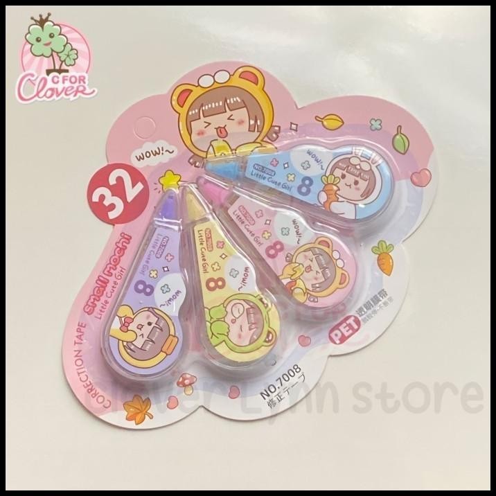 

TERMURAH TIP-EX ROLL SET ISI 4 KERTAS KERING KAWAII MOMO LUCU CORRECTION TAPE !