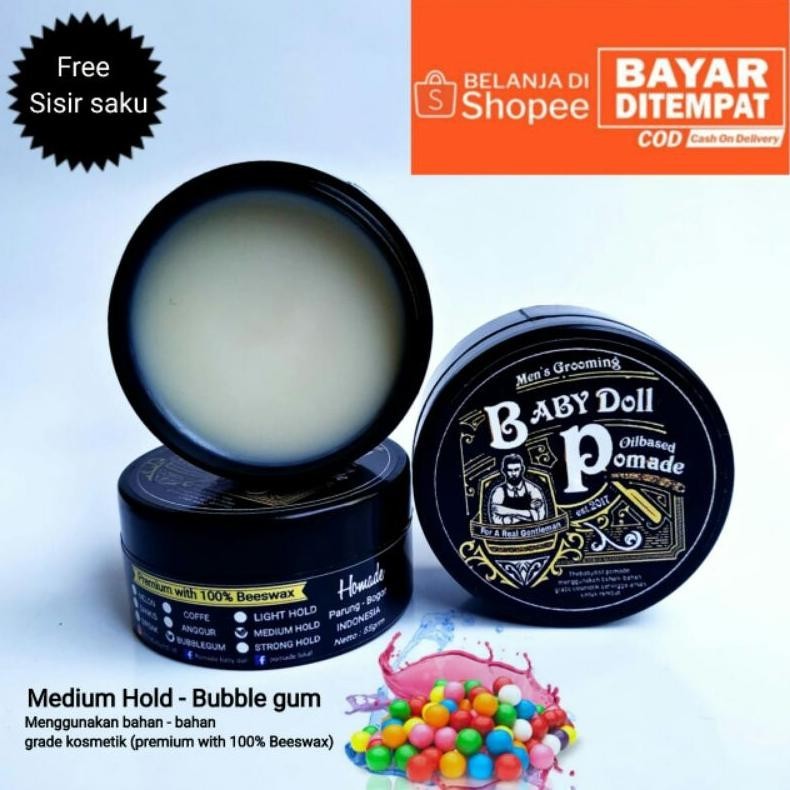 Pomade Rambut Oilbased Medium Hold Pomade Aroma Bubblegum Murah Berkualitas 60 Gram Terlaris