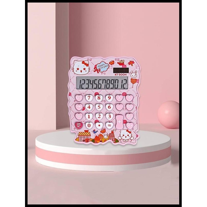 

TERBARU KALKULATOR MINI CARTOON HELLO KITTY SOLAR BATTERY KT 500H PINK !!!!!!!