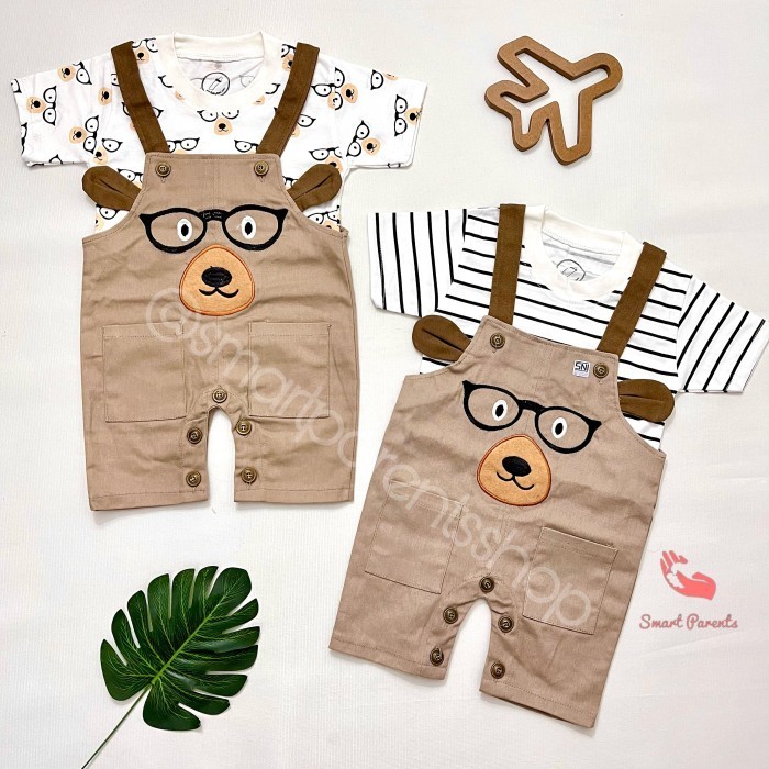 Setelan Baju Overall Anak Bayi Laki Laki Lucu Baby Newborn Cool Bear
