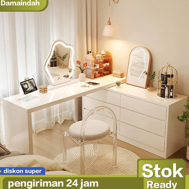 Meja rias putih / meja rias minimalis / meja rias kecil / meja rias berlampu / meja rias modern / me