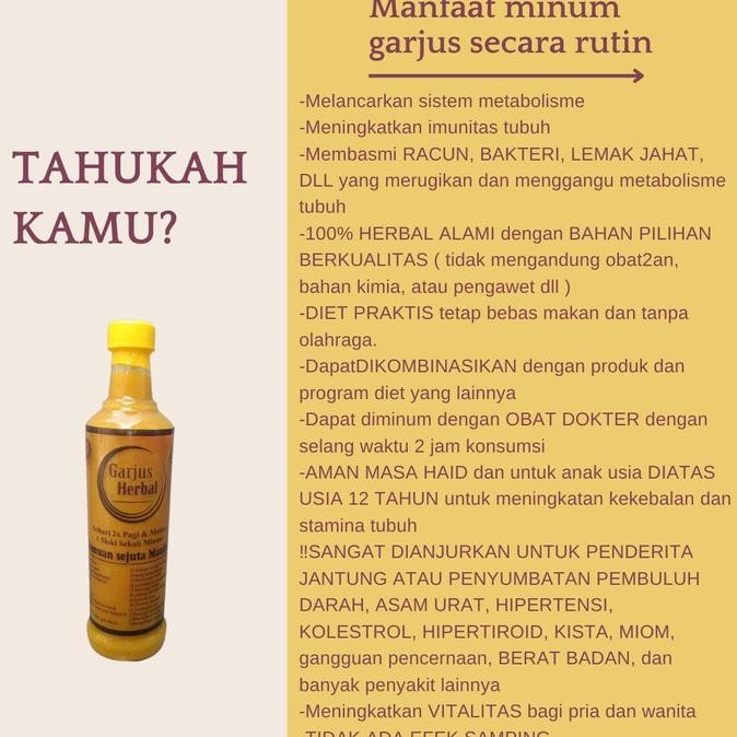 

Garjus (Garlic Juice) Minuman Jus Bawang Putih Tunggal Terbaik 350ml h24c