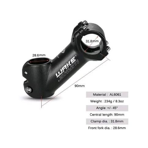 Premium Stem Wake 45 Derajat 90 31.8 Mm Alloy Mtb Xc Roadbike Rb Sepeda