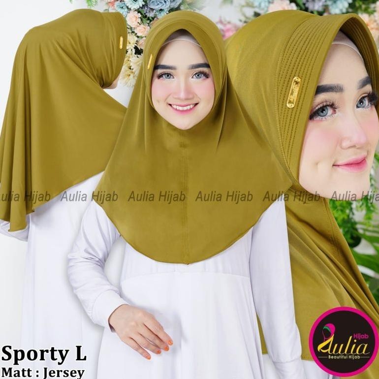 Jilbab Instan Bergo Sporty L Aulia Hijab Kerudung Sport Pet Tebal (Murmer)