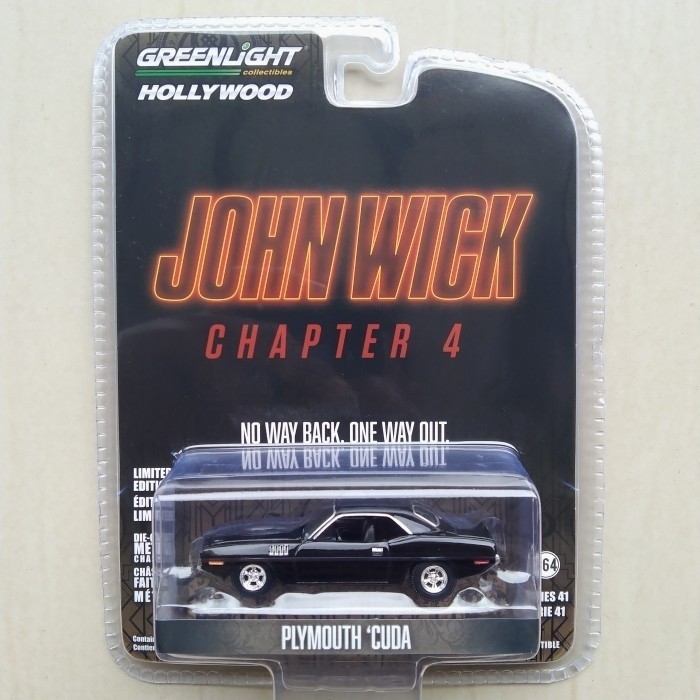 GREENLIGHT PLYMOUTH CUDA JOHN WICK 4 CHEVELLE FORD CROWN MUSTANG TAXI