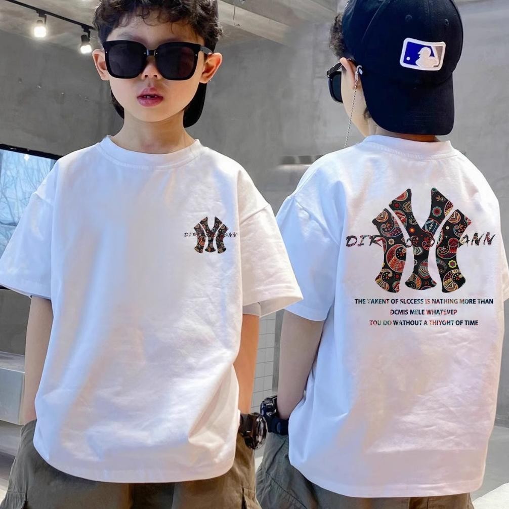 Kaos Anak Laki Laki/Baju Anak Laki Laki Import/ Kaos Anak Sablon Depan Belakang Mlb/100% Cotton Comb