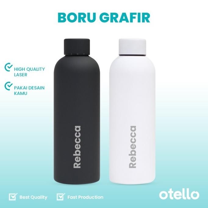 Otello Custom Tumbler Boru Lulu Grafir Botol Minum Stainless Hadiah