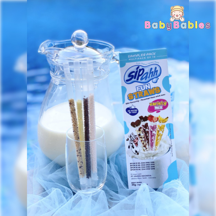 Aknam Sedotan Sipahh Fun Straws Isi 10Pcs Sedotan Susu Rasa Buah Sippah