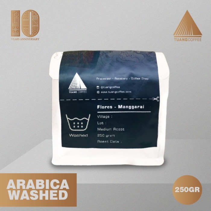

Ready Roasted Bean Premium Arabica Washed Tuang Coffee 250gr