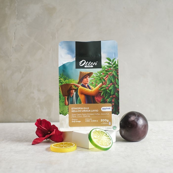 

Ready Biji Bubuk Kopi Arabica Ethiopia Guji Kelloo Uraga Layio Washed 200g