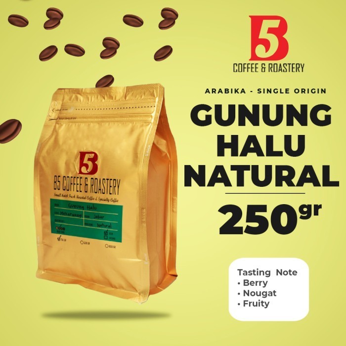 

Ready Kopi Arabika Gunung Halu Natural Medium Roast 250 gr B5 Coffee