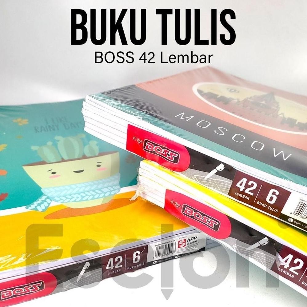 

6PCS BUKU TULIS BIG BOSS GARIS 42LBR/ BUKU TULIS BIG BOSS BISA COD