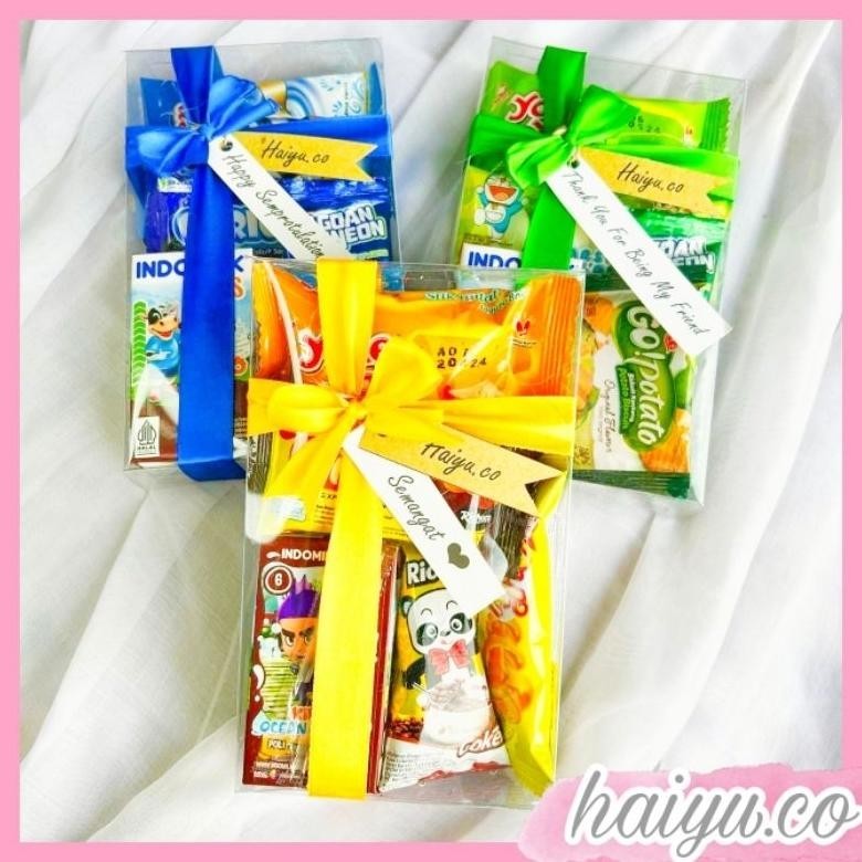 

[READY] GIFT SNACK BOX TRANSPARAN HAMPERS SNACK BOX MIKA SOUVENIR ULANG TAHUN WISUDA KADO LUCU TERMURAH BY HAIYU GRATIS ONGKIR