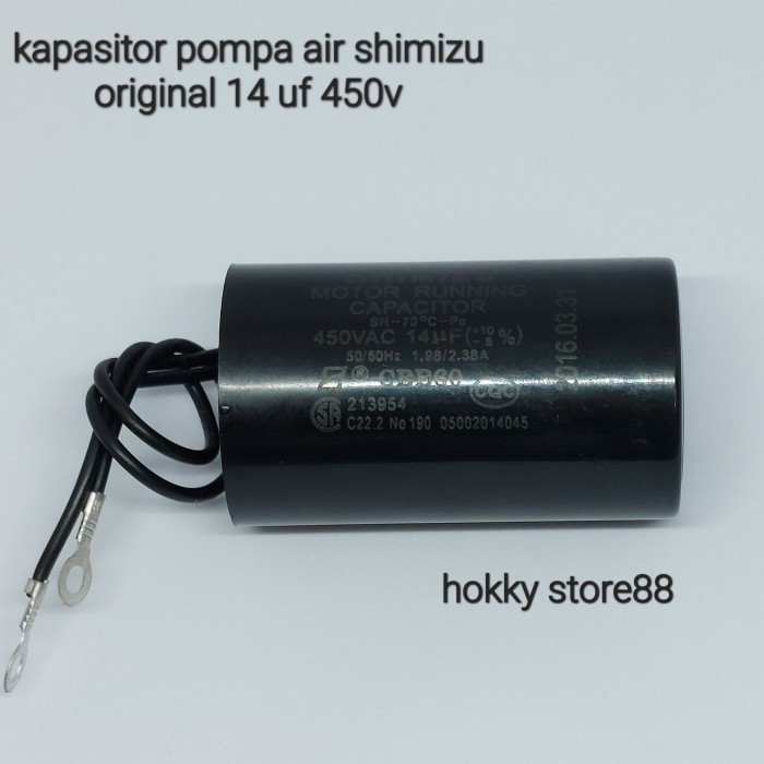 Kapasitor Pompa Air Shimizu 14 Uf Original/ Kapasitor Pompa Pc 260 Bit