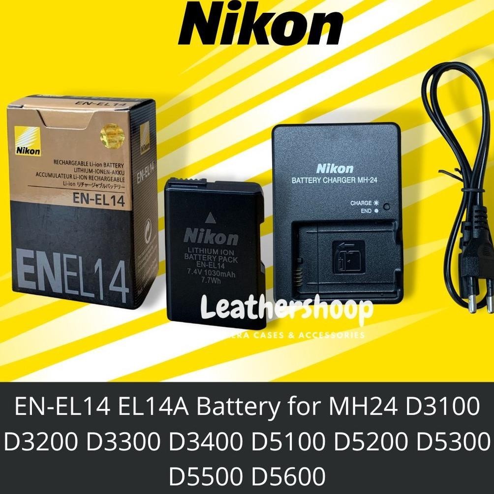 [BARU] Batterai Nikon EN-EL14 untuk Nikon D3100 D3200 D3300 D3400 D5100 D5200 D5300 D5500 D5600 Char
