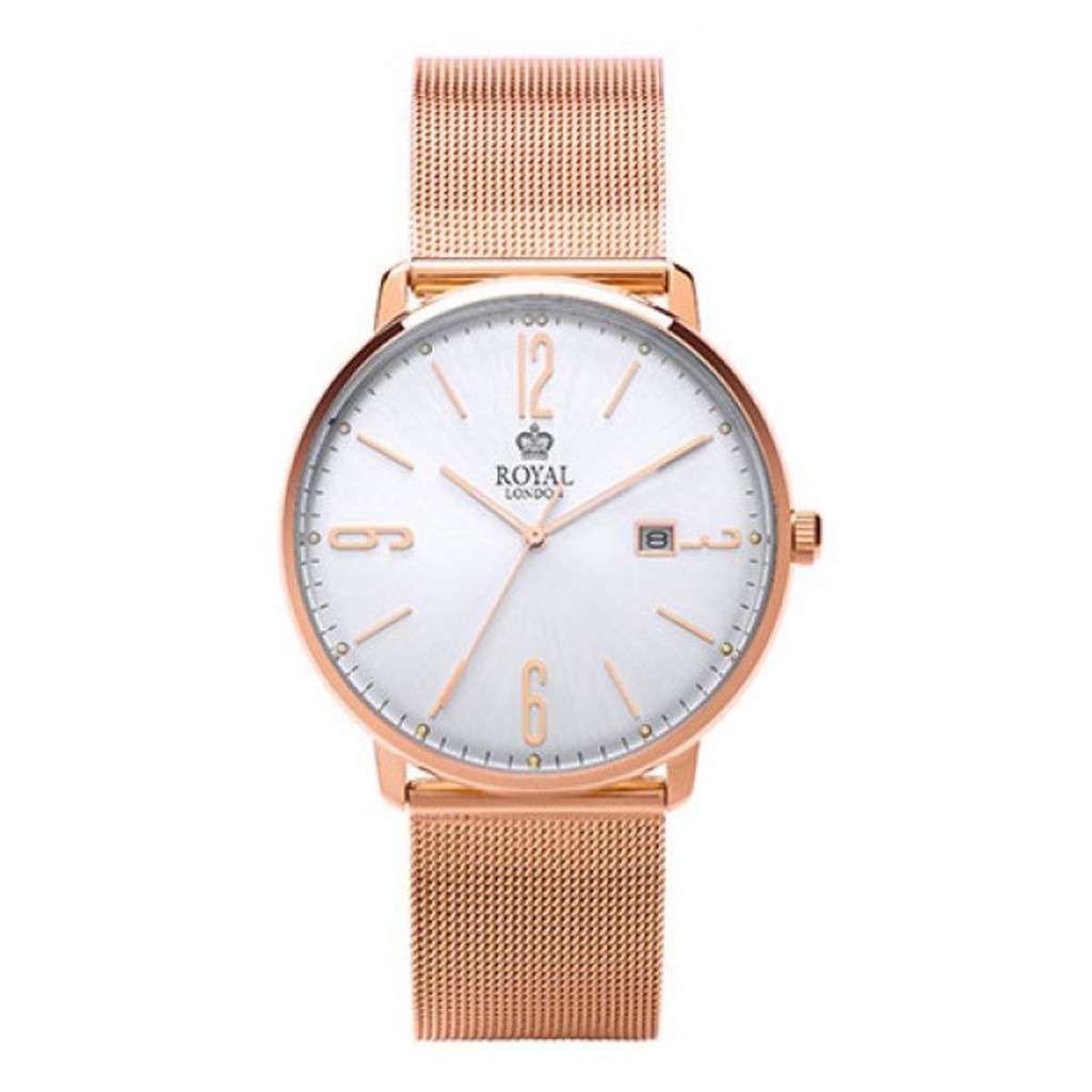 Royal London Men's Watches RL 41342-14 Silver Rose Gold Mesh Stainless Strap