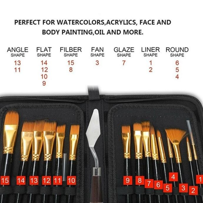 

Art Brush Set Kuas Lukis BRS-12 SET Kuas Alat Lukis Set Lengkap Mixing LS