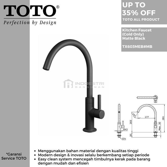 PROMO Kran Sink TOTO TX603MEB#MB Matte Black / Kran Cuci Piring Black TOTO