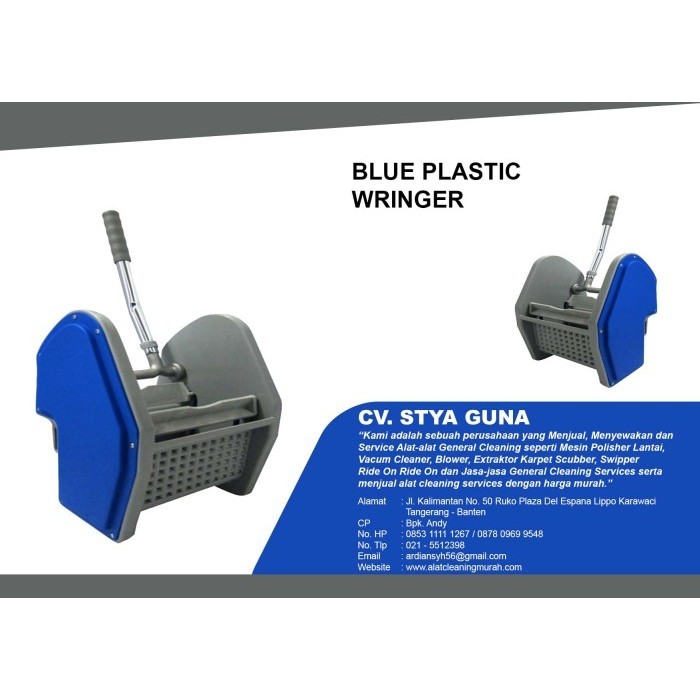 Blue Plastic Wringer / Perasan Bucket