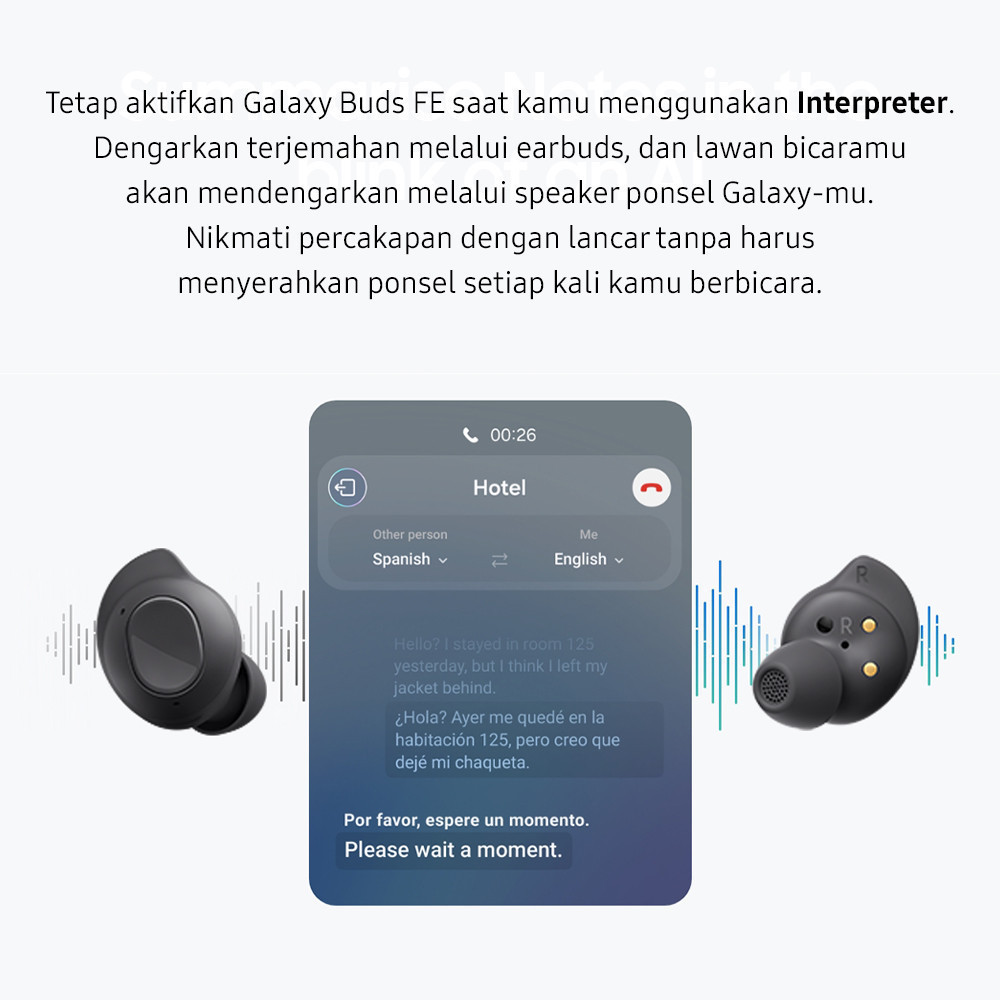 Samsung Galaxy Buds FE - Graphite, Galaxy AI, Handphone AI, Buds AI-2